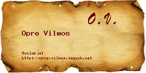Opre Vilmos névjegykártya